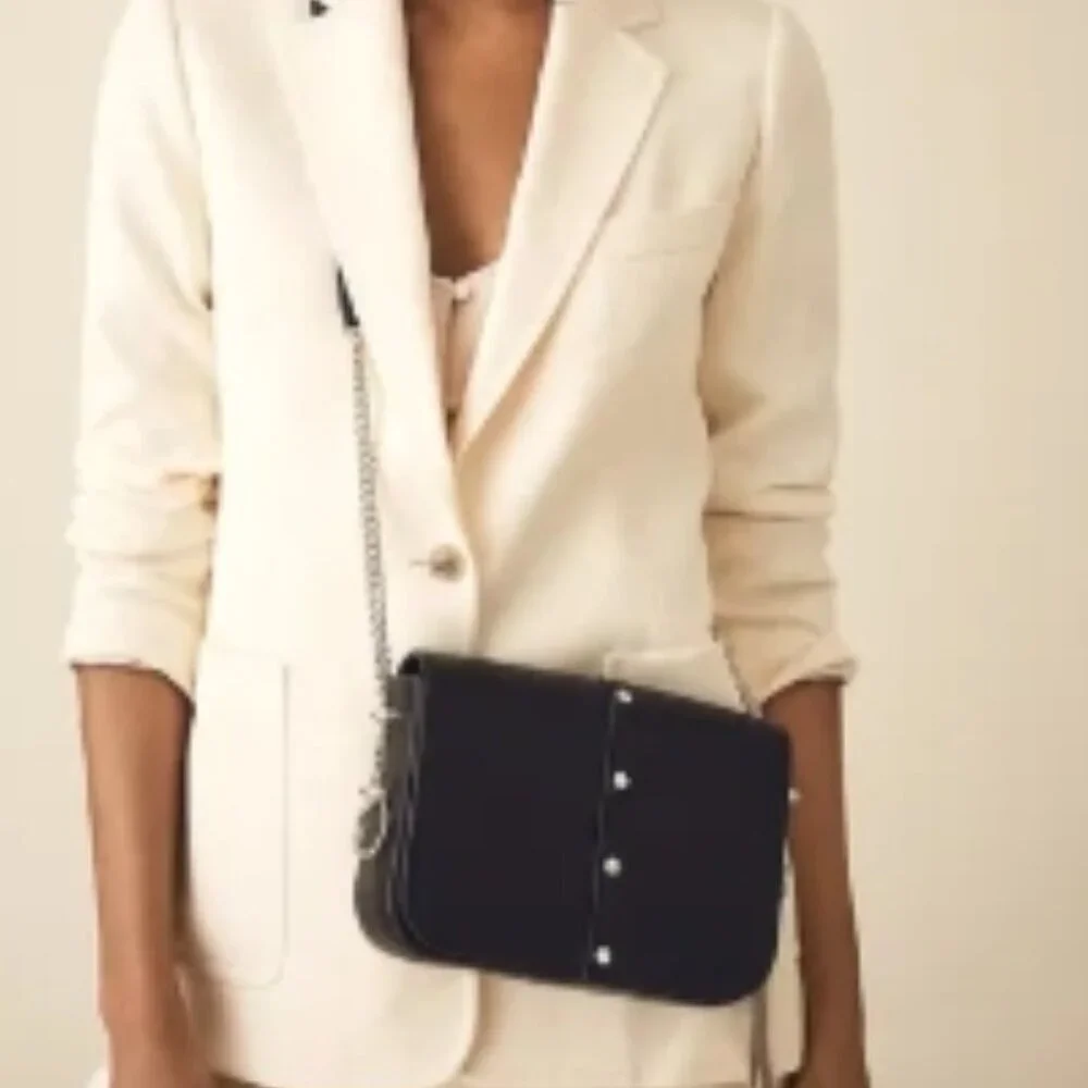 REISS Jessie Leather Cross Body Bag with Tassel Detail – Black (NWOT)